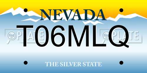 T06MLQ Nevada License Plate