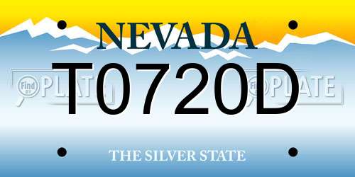 T0720D Nevada License Plate