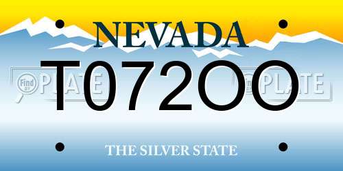 T072OO Nevada License Plate