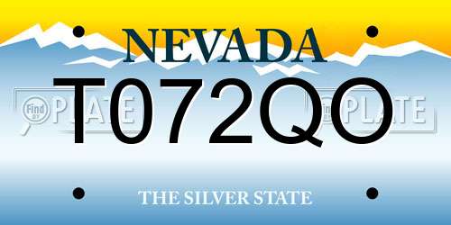 T072QO Nevada License Plate