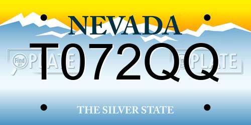 T072QQ Nevada License Plate