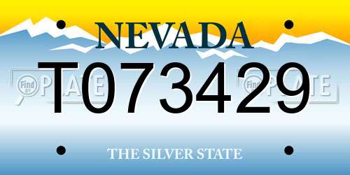 T073429 Nevada License Plate