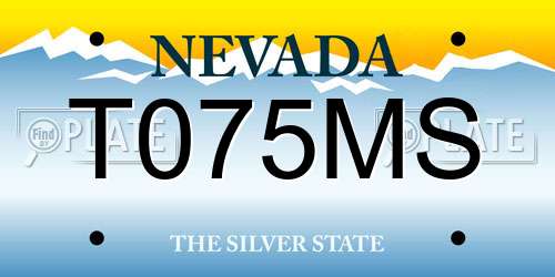 T075MS Nevada License Plate