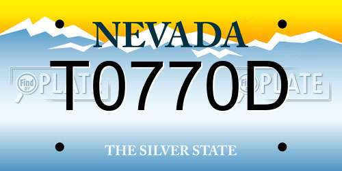 T0770D Nevada License Plate