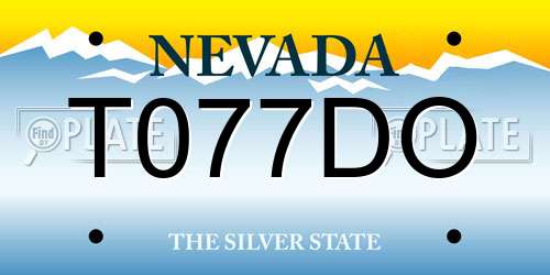 T077DO Nevada License Plate