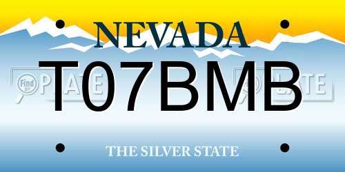 T07BMB Nevada License Plate