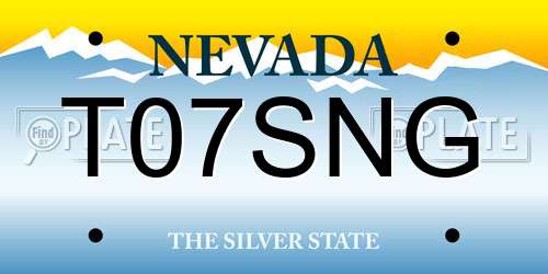 T07SNG Nevada License Plate