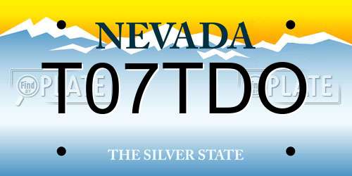 T07TDO Nevada License Plate