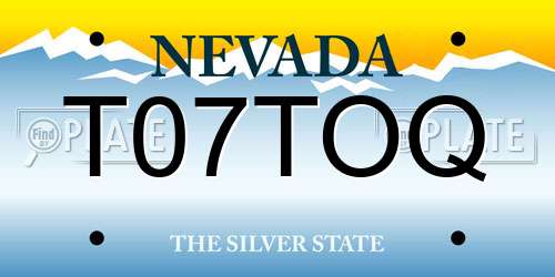 T07TOQ Nevada License Plate