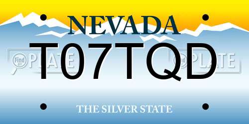 T07TQD Nevada License Plate