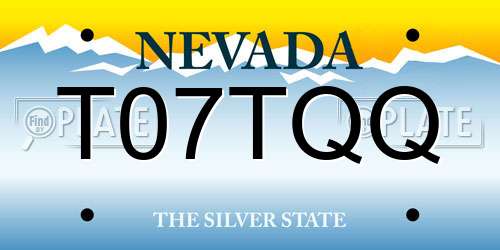 T07TQQ Nevada License Plate
