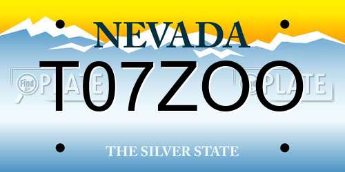 T07ZOO Nevada License Plate
