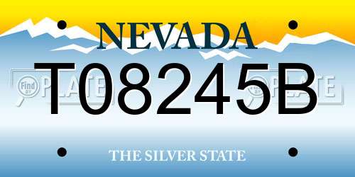 T08245B Nevada License Plate