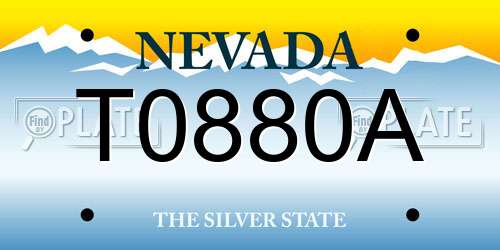 T0880A Nevada License Plate