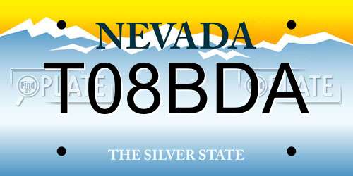 T08BDA Nevada License Plate