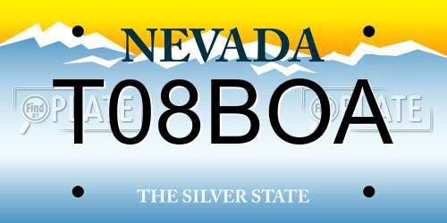 T08BOA Nevada License Plate
