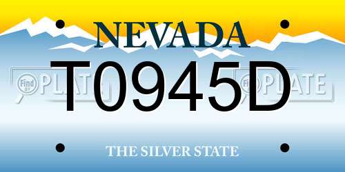 T0945D Nevada License Plate