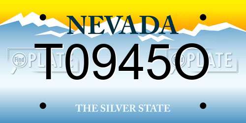 T0945O Nevada License Plate