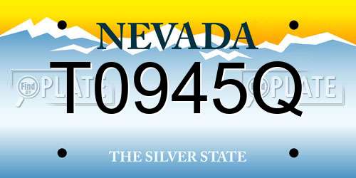 T0945Q Nevada License Plate
