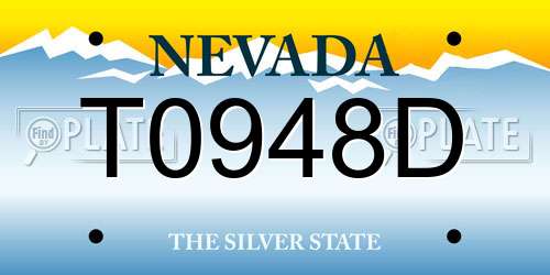 T0948D Nevada License Plate