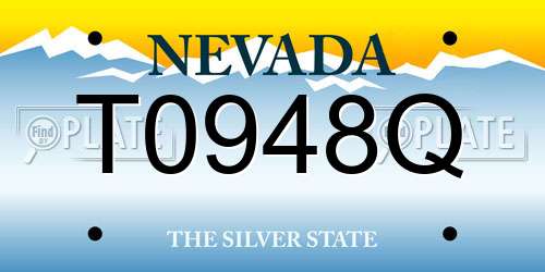 T0948Q Nevada License Plate