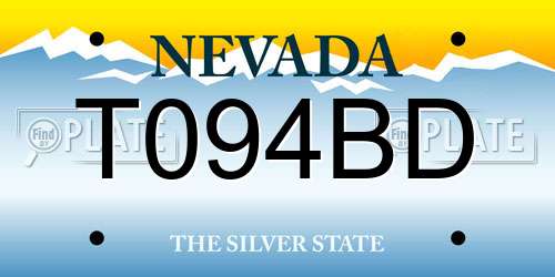 T094BD Nevada License Plate