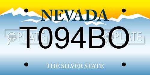 T094BO Nevada License Plate