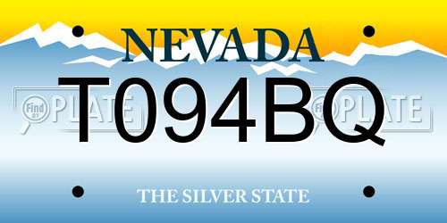T094BQ Nevada License Plate