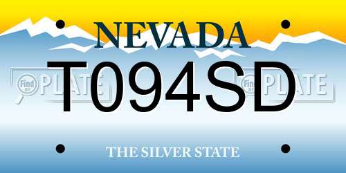 T094SD Nevada License Plate