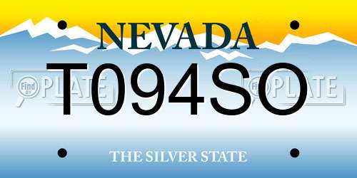T094SO Nevada License Plate