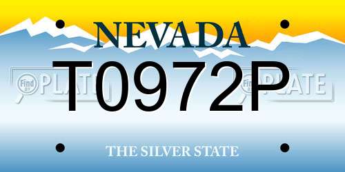 T0972P Nevada License Plate