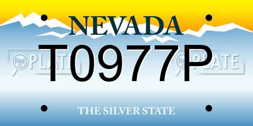 T0977P Nevada License Plate