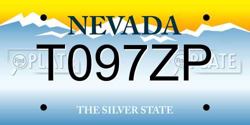 T097ZP Nevada License Plate