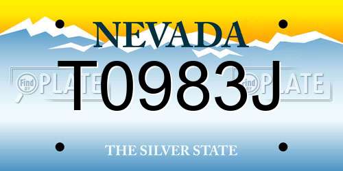 T0983J Nevada License Plate