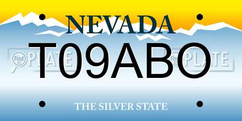 T09ABO Nevada License Plate