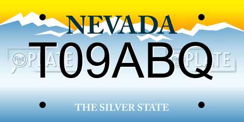 T09ABQ Nevada License Plate