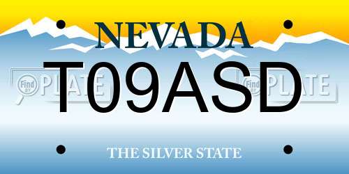 T09ASD Nevada License Plate