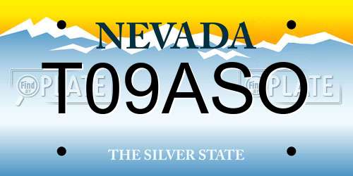 T09ASO Nevada License Plate