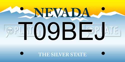 T09BEJ Nevada License Plate