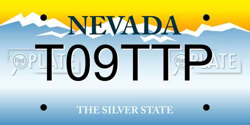T09TTP Nevada License Plate