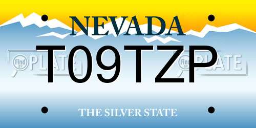 T09TZP Nevada License Plate