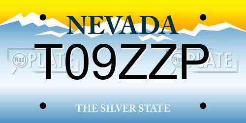T09ZZP Nevada License Plate