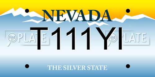 T111YI Nevada License Plate
