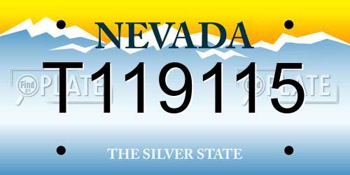 T119115 Nevada License Plate