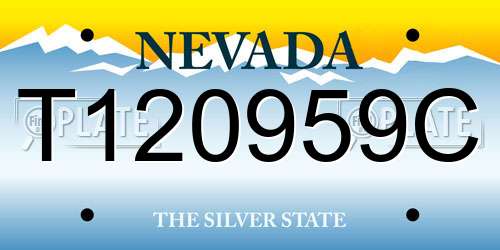 T120959C Nevada License Plate