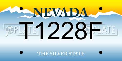 T1228F Nevada License Plate