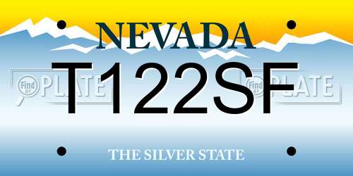 T122SF Nevada License Plate