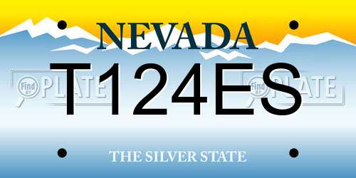T124ES Nevada License Plate