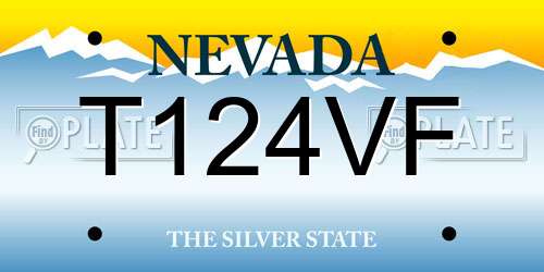 T124VF Nevada License Plate