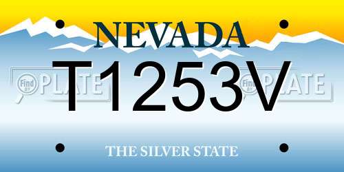 T1253V Nevada License Plate